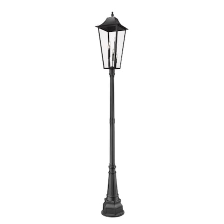 Z-Lite Gannon 5 Light Outdoor Post Mounted Fixture, 16in. W x 122.25in. H, Black 5008PHXXLR-564P-BK